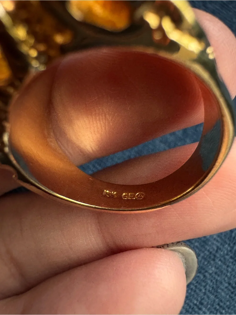 18k GE Men’s gold nugget ring size 9